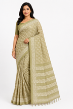 Replica Budget Tassar Silk Saree | Beige