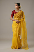 Handloom Saree With Sequence Work| Yellow