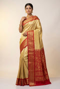 Pure Kanjivaram Silk Saree With Silkmark | Beige