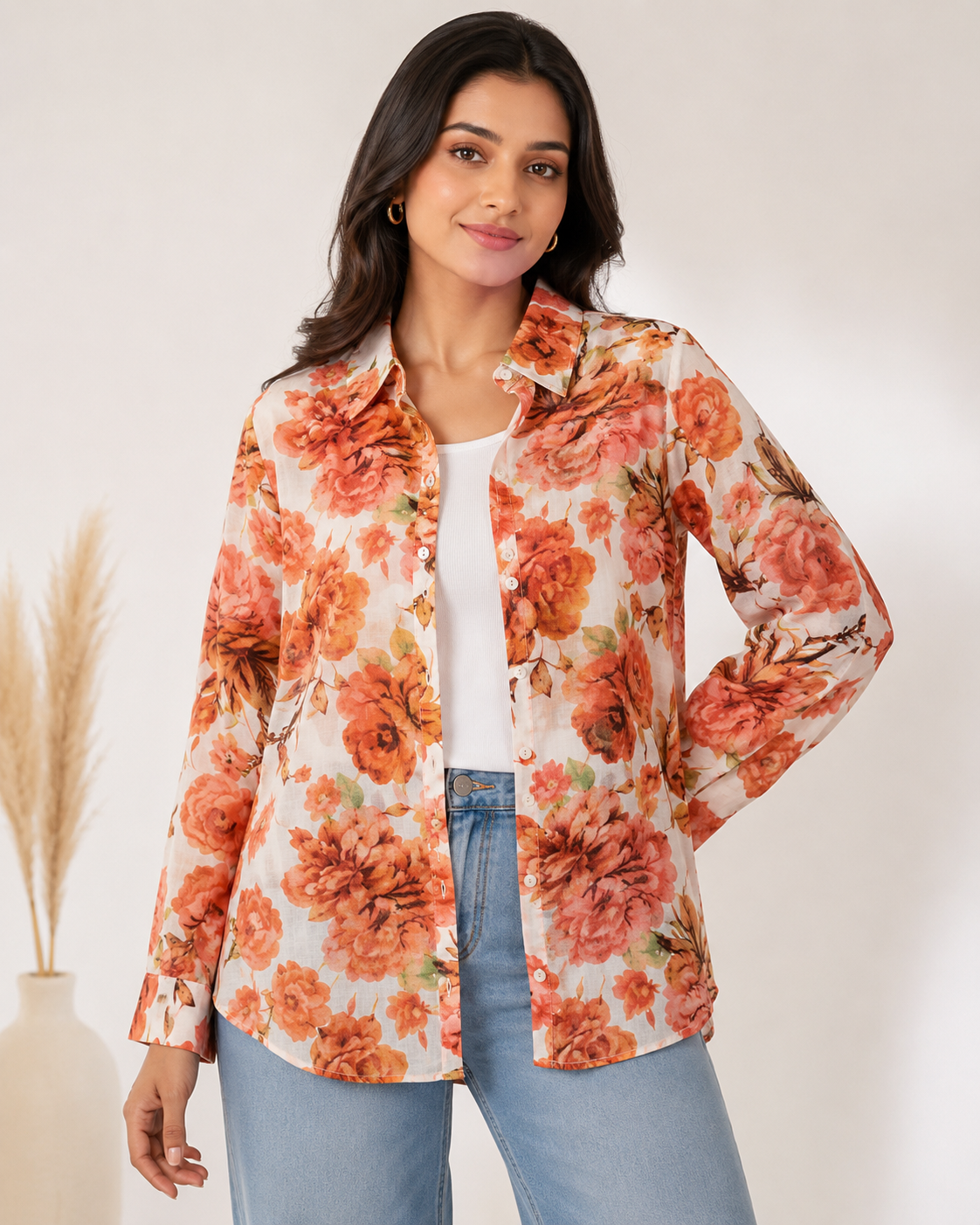 Free Size| Size Ladies Premium Shirt Top With Winner | Floral ( Best fit L/XL/XXL)