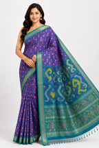Premium Pochampally Ikkat Silk Saree| Purple