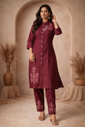 XXL SIZE| Vatican Silk 2 Pieces Printed Designer Kurti/Salwar Suit| Maroon