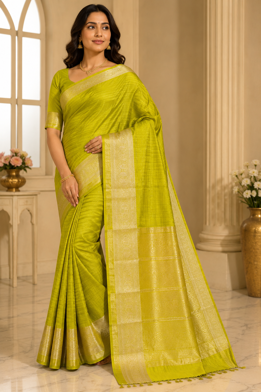 Premium Matka Silk Saree| Green