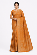 Premium Tassar Banarasi Semi Silk Saree| Rust