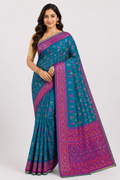 Premium Pochampally Ikkat Silk Saree| Navy Blue