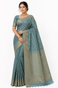 Premium Tassar Banarasi Semi Silk Saree| Grey