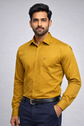 L Size| Men Plain Shirt Full Sleve| Golden