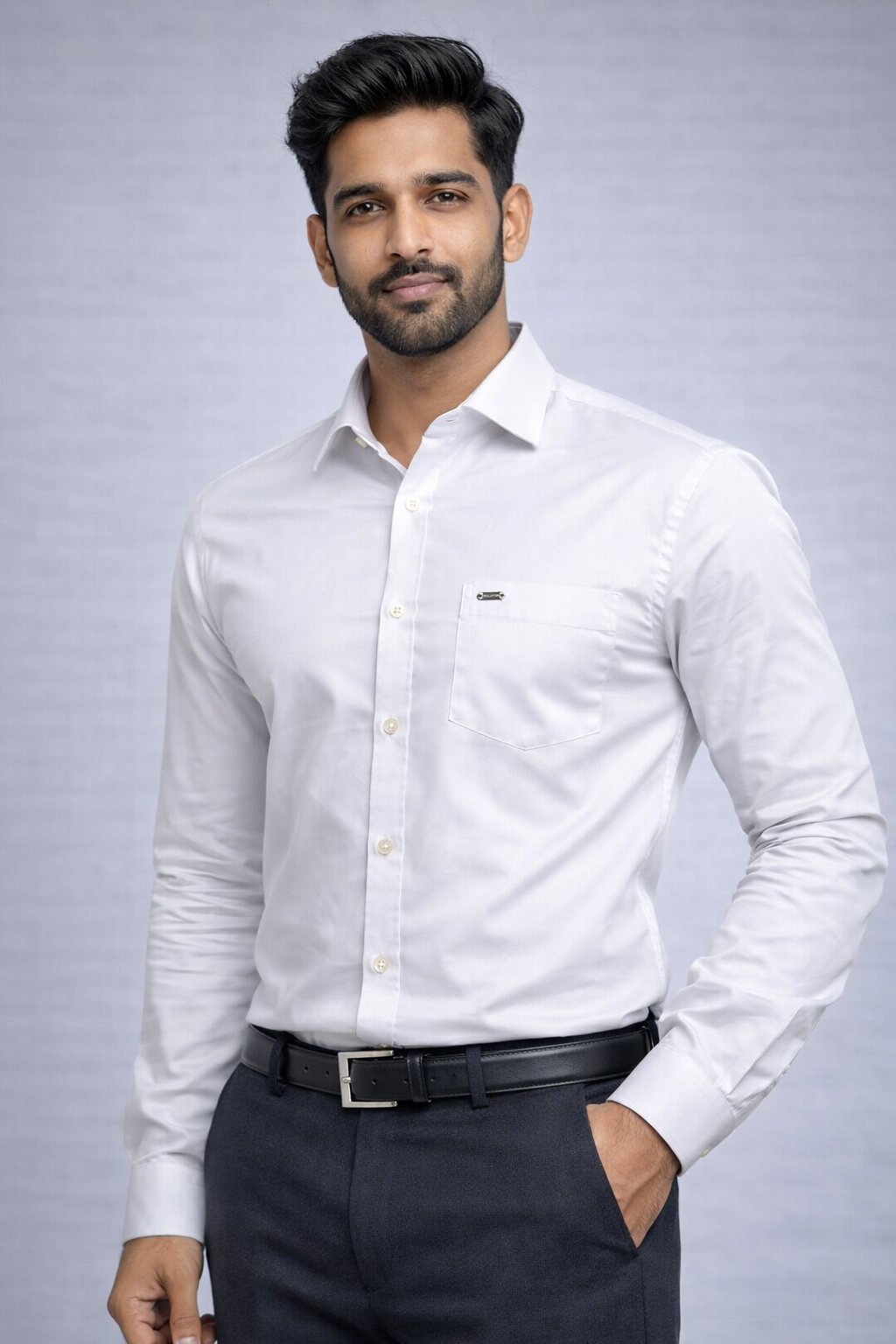 XL Size| Men Plain Shirt Full Sleve| White