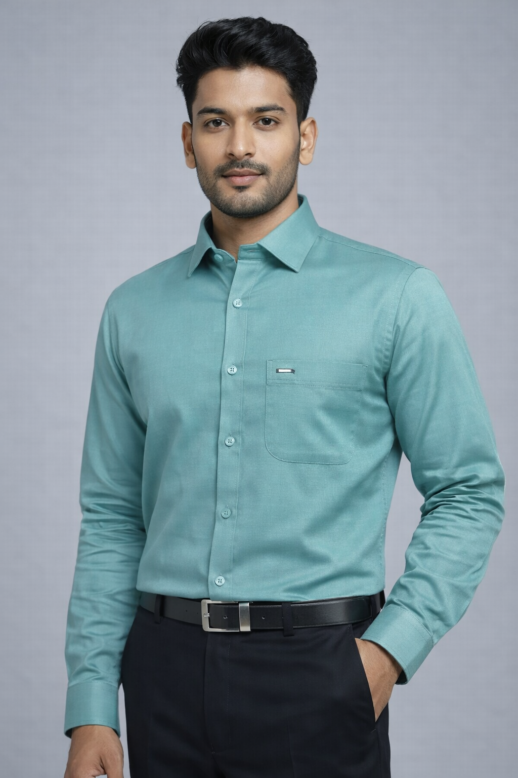 XXL Size| Men Plain Shirt Full | Teal