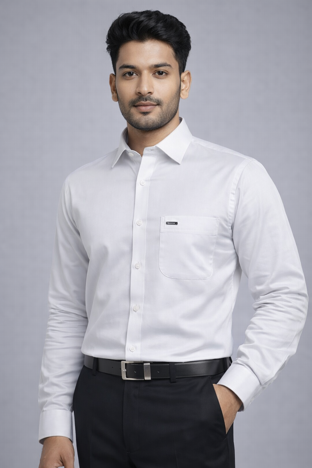 XXL Size| Men Plain Shirt Full |White