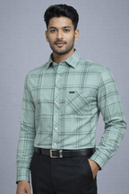 XXL Size| Men Check Shirt Full Sleve| Green