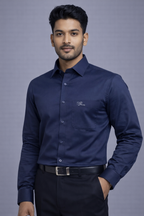 XXL Size| Men Plain Shirt Full Sleve|Blue
