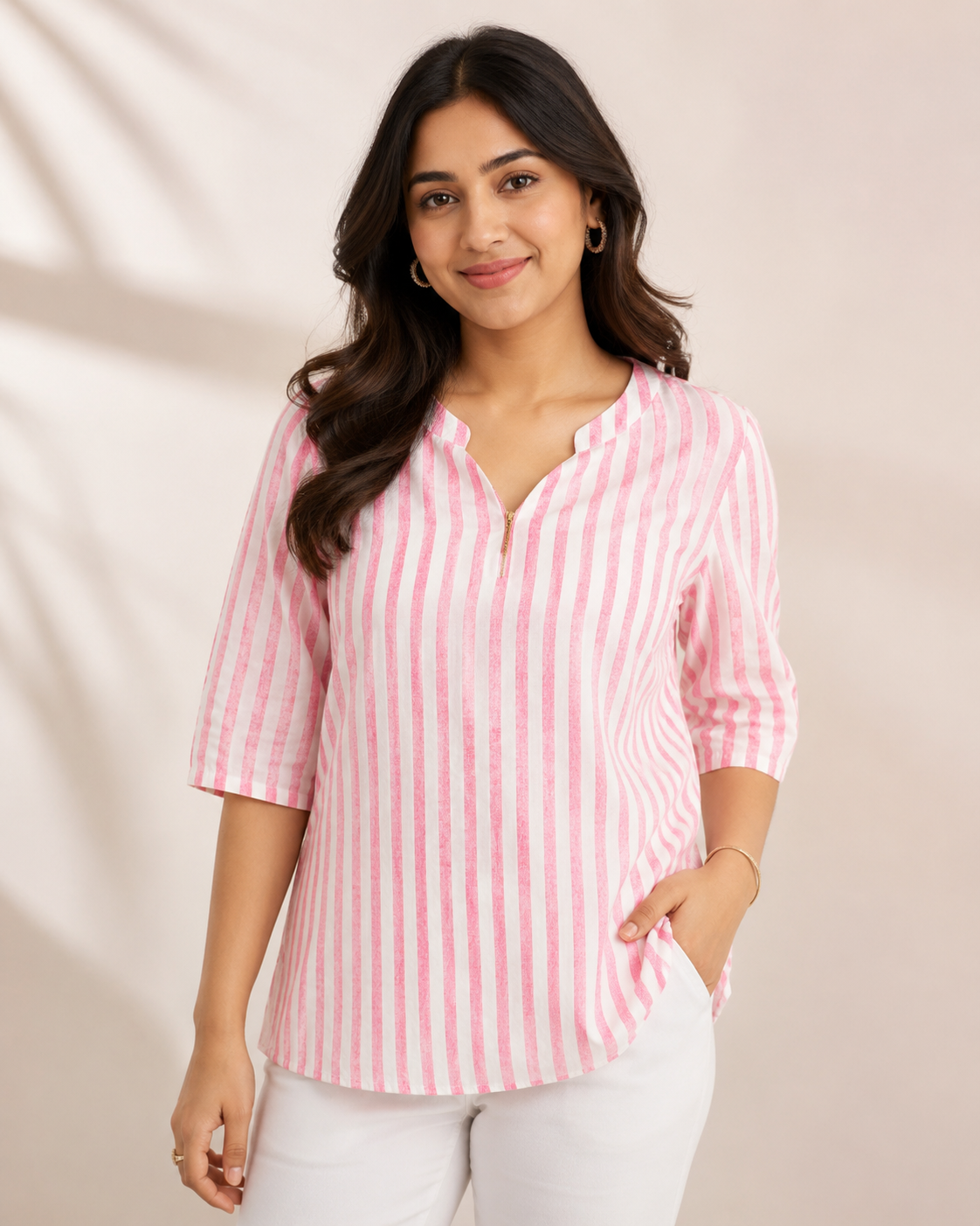 Plus Size| Ladies Premium Top|Pink (Best fit 2XL/3XL/ 4XL)