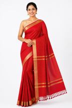Silk Mangal Giri Check Saree| Red