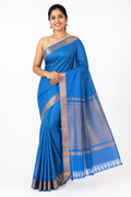 Silk Mangal Giri Check Saree| Blue
