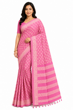 Replica Budget Tassar Silk Saree | pink