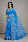 Pure Gujrati Fore Silk Saree With Silkmark | Blue