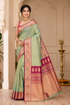 Premium Katan Bangalore Silk Saree| Dual tone