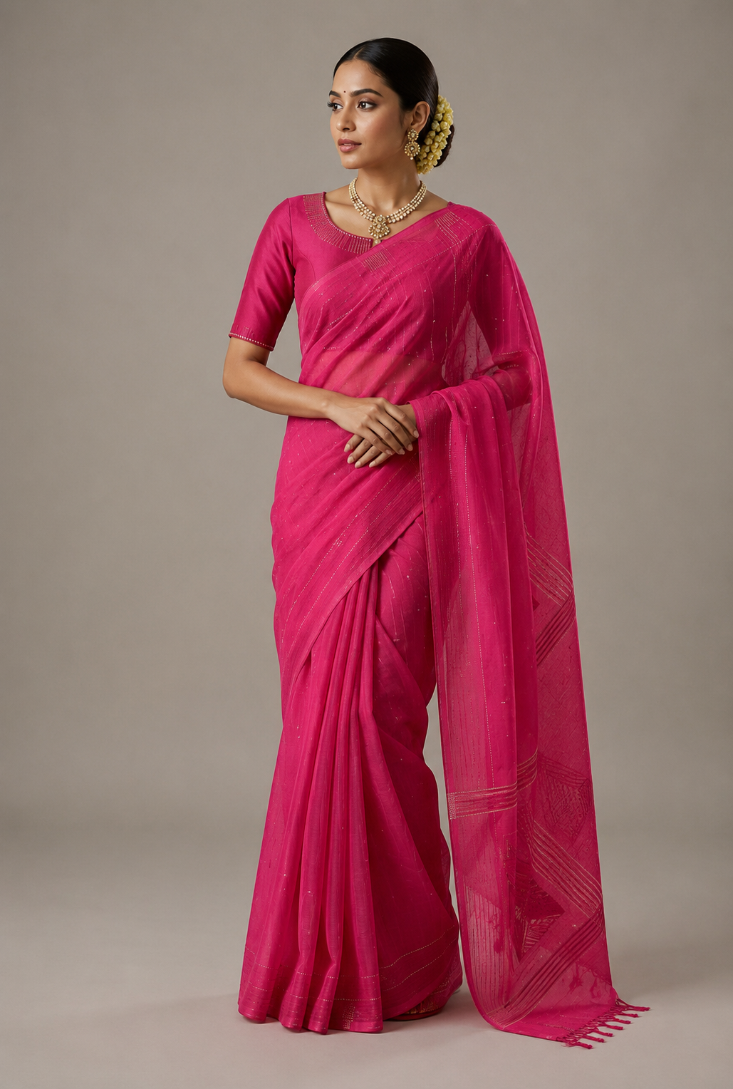 Handloom Saree With Sequence Work| Rani