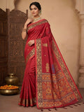 Pure Khadi Cotton Saree| Red