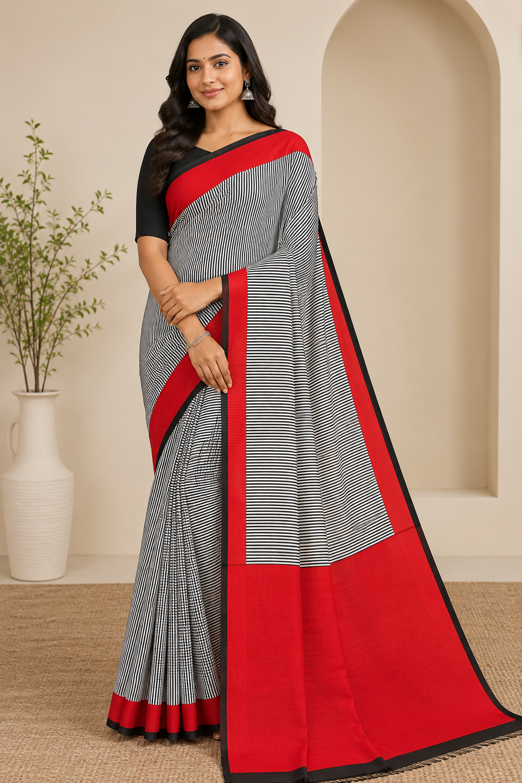 Pure Printed Silk Saree With Silkmark | Black
