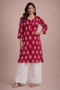 4XL Size| Premium Cotton Printed Kurti | Red