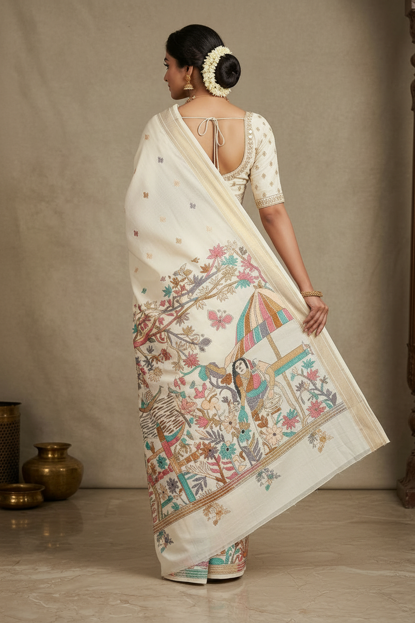 Back Pose Pallu Drape