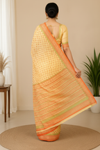 Back pose showing pallu fall