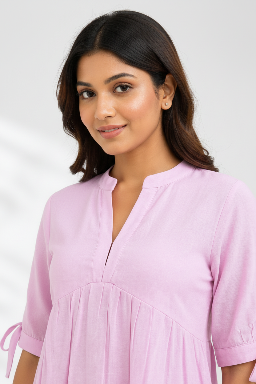 Close-up - lavender peplum top