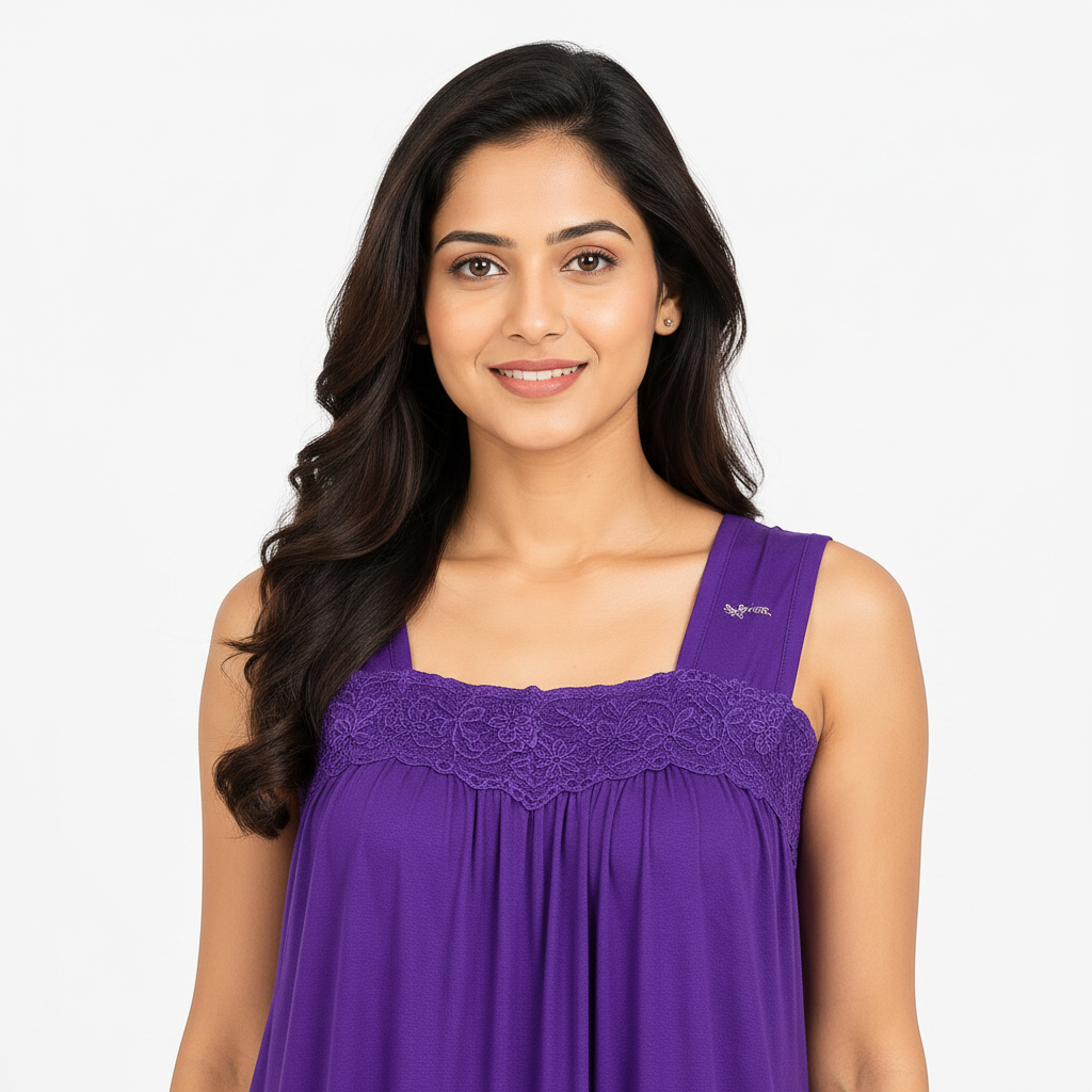 Close-up neckline shot
