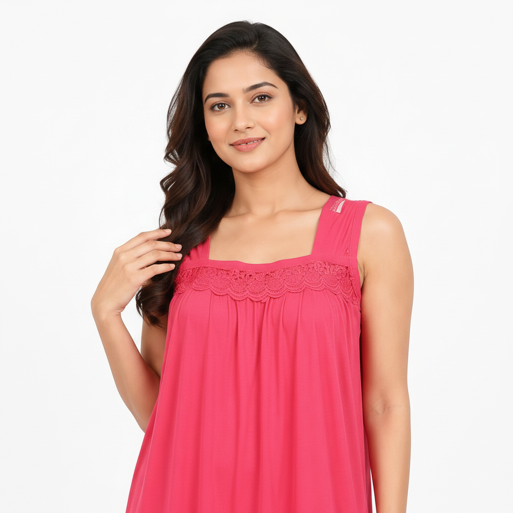 Close-up neckline shot