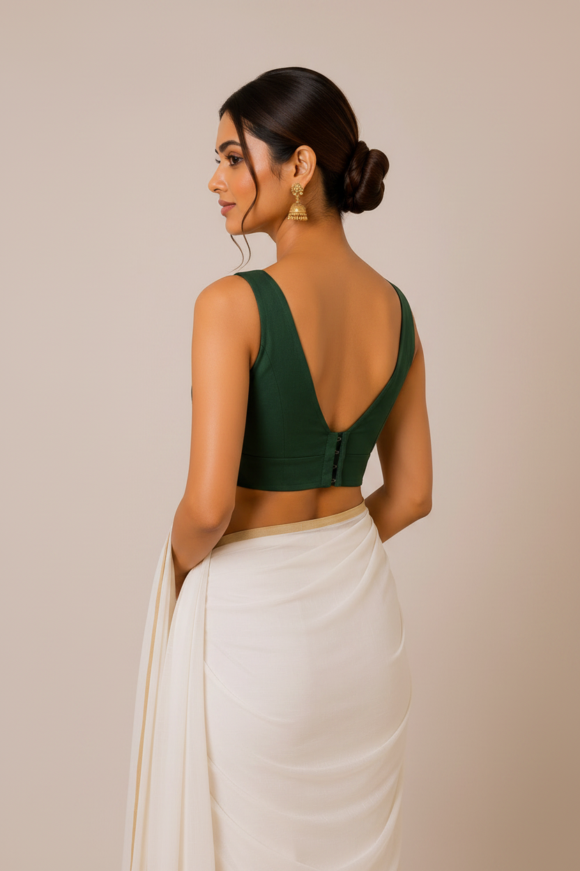 Green Blouse Back View