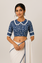 Indigo Dabu Blouse Front