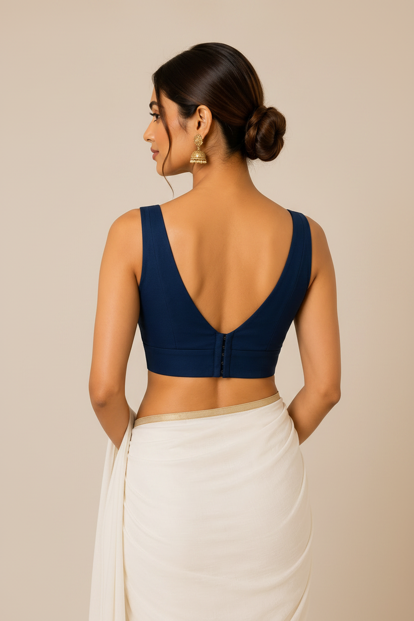 Navy Blue Blouse Back