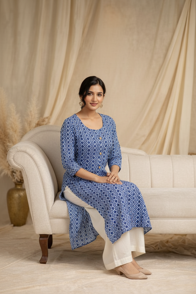 Seated relaxed pose