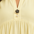 Texture macro shot - yellow peplum kurti
