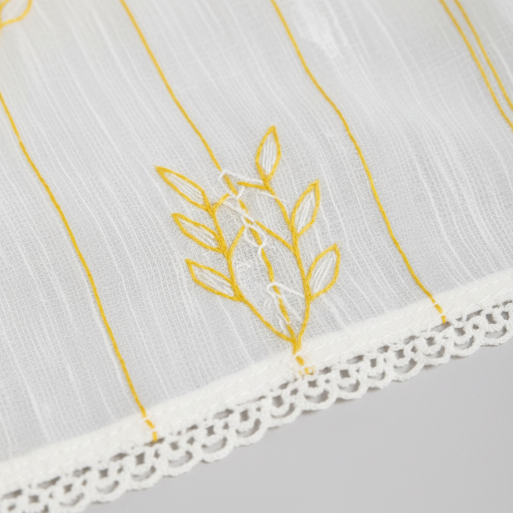 Texture shot - white embroidered shrug